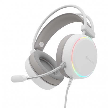 GENESIS kõrvaklapid/peakomplekt NSG-2308 juhtmega peavõruga mängimiseks USB Type-A, valged