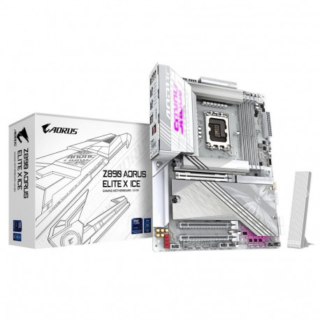 GIGABYTE Z890 AORUS ELITE X ICE Motherboard - Supports Intel Core Ultra (Series 2) CPUs, 16+1+2 phas