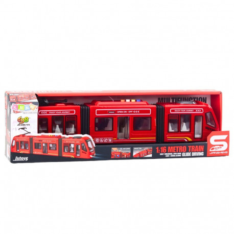 Metro Miejskie tramm avanevad uksed tuled helid punane 1:16