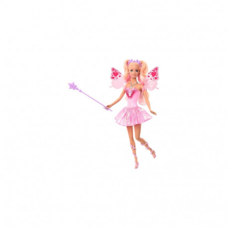 Barbie Fantasy Fairy Doll with Color-Change Wings and Outfit, Includes Toy Wand with Sponge &amp