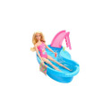 Barbie Doll and Pool Playset, Blonde with Pool, Slide, Towel and Drink Accessories