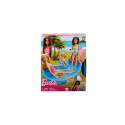 Barbie Doll and Pool Playset, Blonde with Pool, Slide, Towel and Drink Accessories