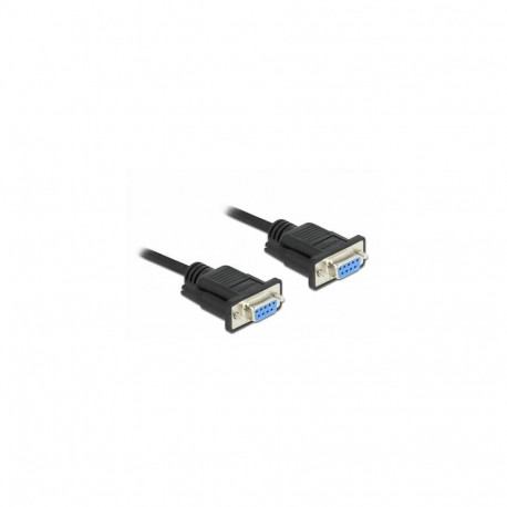 DeLOCK Serial Cable RS-232 D-Sub9 female to female null modem with narrow plug housing 1 m