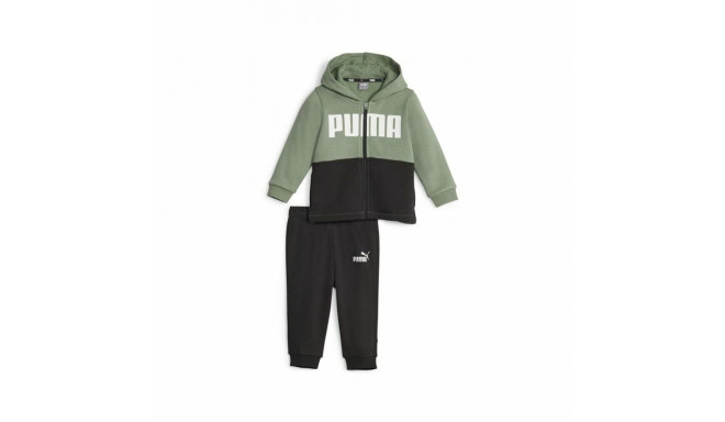 Baby's Tracksuit Puma Minicats Colorblockk Black Green