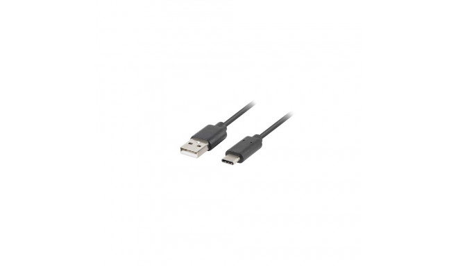 Lanberg USB Type-C to USB Type-A 2.0 Cable, 0.5 m | CA-USBO-10CU-0005-BK | USB Type-C to USB Type-A