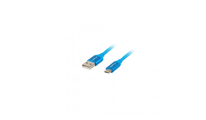 Lanberg USB Micro to USB-A 2.0 Cable Blue Premium QC 3.0, 1 m | CA-USBM-20CU-0010-BL | USB Micro to 