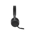 JABRA Evolve2 75 on-ear Bluetooth juhtmevaba aktiivse mürasummutusega USB-C mürasummutav must laadim