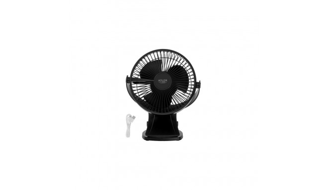 AD 7342 black Wentylator biurkowy z klipsem |akumulatorowy| 15,5 cm | 360° obrót| usb-c |