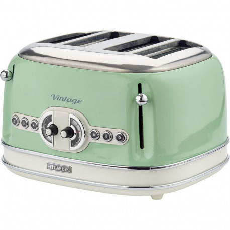 Vintage 4-Schlitz-Toaster 156 (hellgrün, 1.600 Watt, für 4 Scheiben Toast)