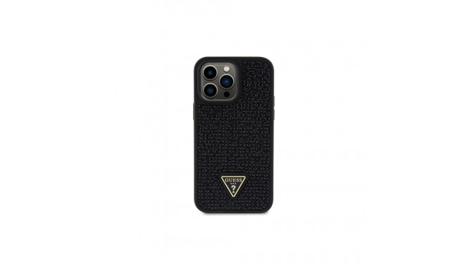 Guess GUHCP14XHDGTPK iPhone 14 Pro Max 6.7" must kõvakate rhinestone kolmnurk