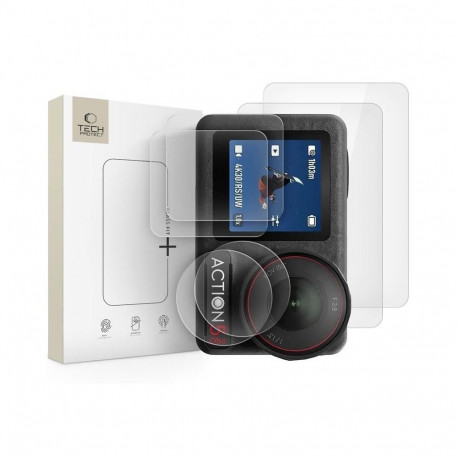 SZKŁO HARTOWANE TECH-PROTECT GLASS FIT+ 2-SET DJI OSMO ACTION 5 PRO CLEAR