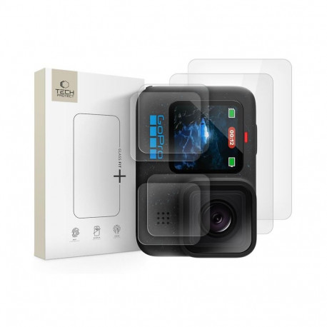 SZKŁO HARTOWANE TECH-PROTECT GLASS FIT+ 2-SET GOPRO HERO 9 / 10 / 11 / 12 CLEAR