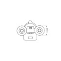 DOUBLE LOWER ROLLERS 25MM CHROME 2PCS