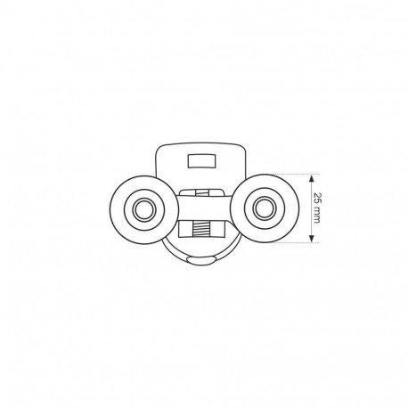 DOUBLE UPPER ROLLERS 25MM CHROME 2PCS