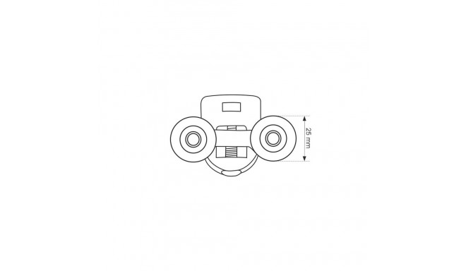 DOUBLE UPPER ROLLERS 25MM CHROME 2PCS