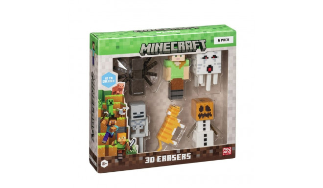 3D kustutuskummide komplekt Minecraft MC4060B 6 Tükid, osad
