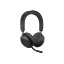JABRA Evolve2 75 on-ear Bluetooth juhtmevaba aktiivse mürasummutusega USB-A mürasummutav must Micros