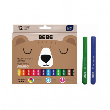 Viltpliiatsid Jumbo BEBE Friends 12 värvi, Interdruk