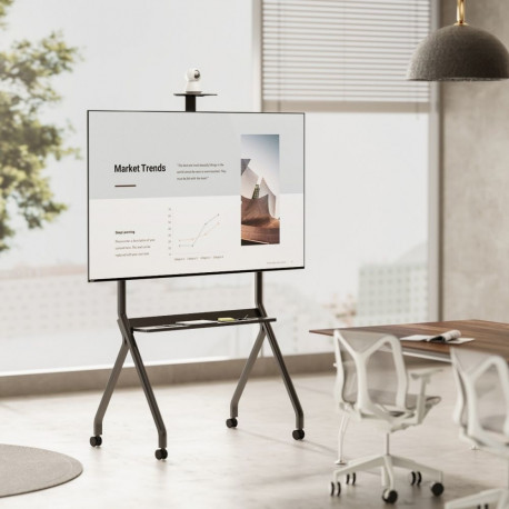 Ratastel TV alus L-CART AIR, 55" - 100" lameekraanidele, kuni 120 kg, VESA 200x200 kuni 900x600, mus
