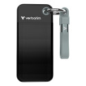 Kõvaketas väline SSD Verbatim Pocket SSD 2TB must/hall, USB3.2 Gen2 10Gbps, M.2, USB-C kaabel, Re100