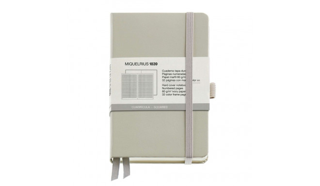 Märkmik 90x140mm 96l 5x5 ruut CHROMATIC hall, kummikinnitus, järjehoidja, pliiatsihoidja, leheküljen