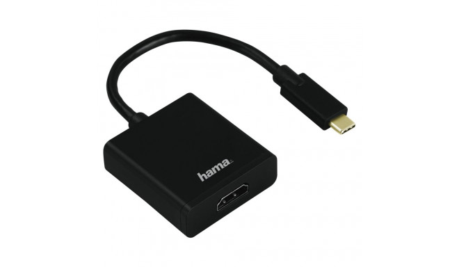 Adapter Hama USB-C M pistik - HDMI (F) pesa, kullatud pistikud, topeltvarjestus, UHD 3840x2160