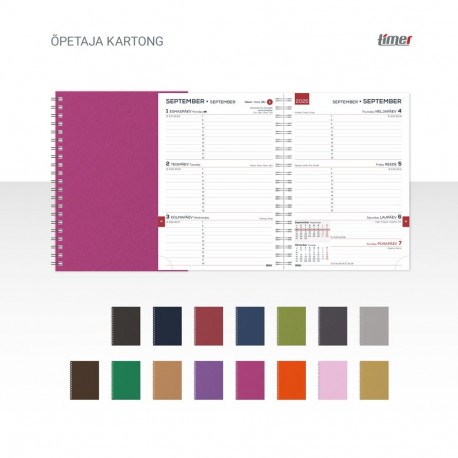 Õpetaja päevaraamat Kartong 145x190mm, kartongkaaned , 25/26 õppeaasta