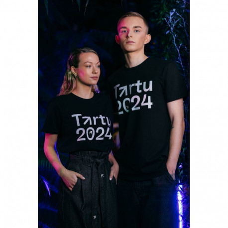 SOKISAHTEL Tartu 2024 musta värvi logo t-särk