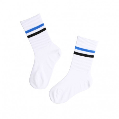 SOKISAHTEL VILLEM sinise triibulised puuvillased sokid lastele 443