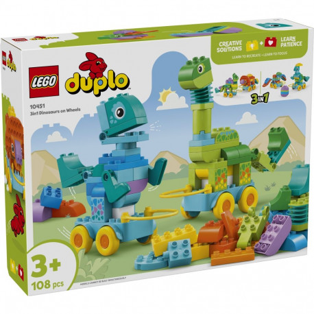 LEGO DUPLO Kolm ühes: dinosaurused ratastel