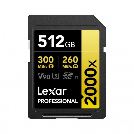 Lexar SDXC Pro 2000X UHS-II U3 R300/W260 (V90) 512GB