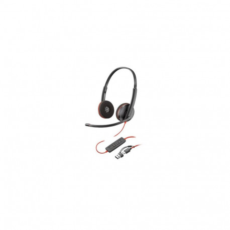 HP Poly Blackwire 3220 Stereo USB-C Headset +USB-C/A Adapter