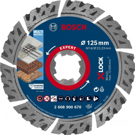 Bosch EXPERT X-LOCK multi materjal 125 x 22,23 x 2,4 x 12