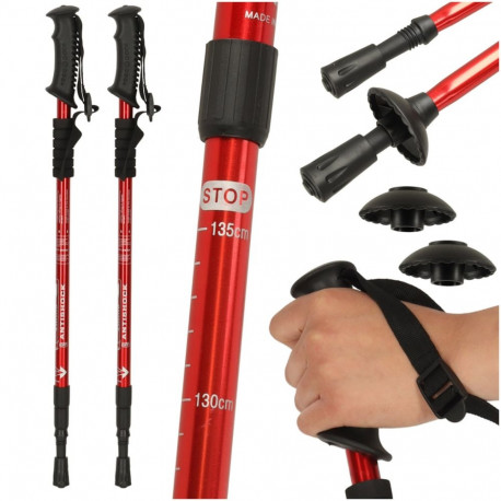 Nordic walking kepid kokkupandavad 2 tk punased