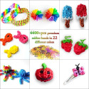 Kiddyz 4400pcs Bracelet Making Kit Rubber Bands Hooks Clips & Charms Organized Storage Box Multicolo