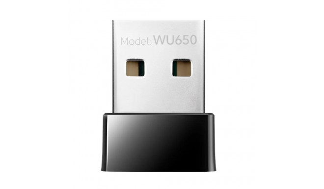 Cudy WU650 AirNano AC650 Dual Band WiFi USB Adapter Nano Size USB 2.0 Plug and Play Black