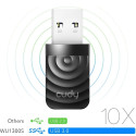 Cudy WU1300S AirMax AC1300 Kahe Bandi WiFi USB Adapter USB 3.0 Suure Kiirus ja Suur Saagis Must