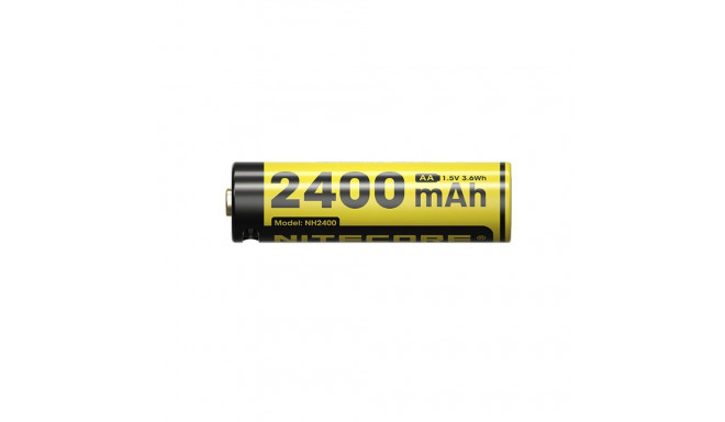 Nitecore NH2400 USB C Rechargeable 1.5V Li ion AA Battery 4 Pack
