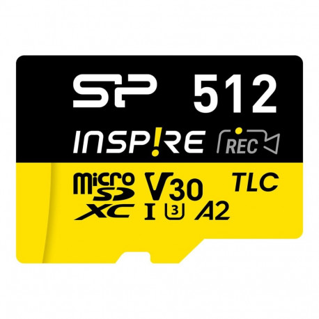 Silicon Power Inspire 512 GB microSDXC mälukaart C10 UHS-I U3 V30