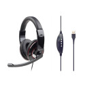 HEADSET STEREO USB BLACK/MHS-U-001 GEMBIRD