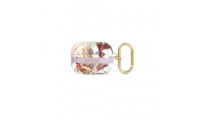 Guess TPU Flower Print Case for Airpods Pro Purple