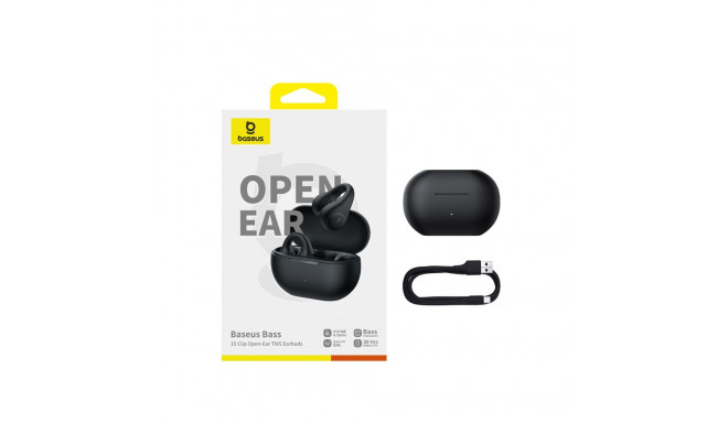 Avatud kõrvaklapid True Wireless Bluetooth 5.4 kõrvaklapid Bass 15 Clip koos laadimiskohvriga, musta