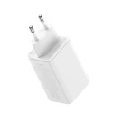 Seina kiirlaadija GaN6 Pro 65W 2xUSB-A + 2xUSB-C QC PD koos USB-C kaabliga 1m, valge