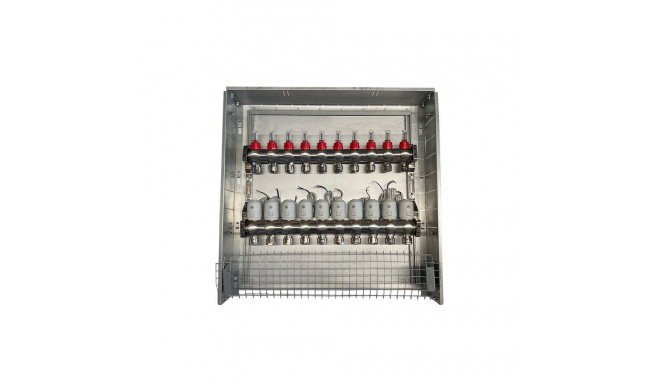 Heating Manifold 10 Loops with Thermal Actuators NC AC230V and Flow Meters