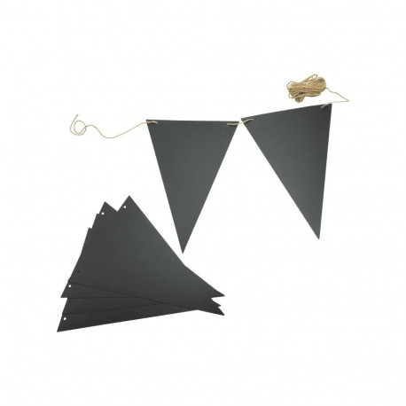 Seinalipud SECURIT Celebration, mustad, kolmnurksed, 14 tk +valge marker ja 4m nöör/ 1 kompl.