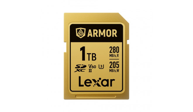 Lexar SDXC ARMOR Gold UHS-II U3, Stainless Steel, IP68 R280/W210 (V60) 1TB