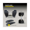 Reguleeritav hantel TUNTURI MX55 Dumbbell 4,5-24,9 kg, knurled