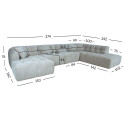 Corner sofa FORTE U-shape RC, beige