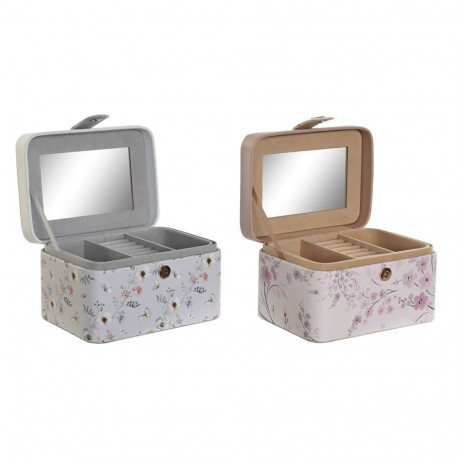 Ehteaegas DKD Home Decor Sinine Hall Kaamlipruun Heleroosa Polüuretaan Peegel 17 x 12 x 10 cm (2 Ühi