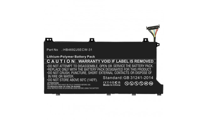 CoreParts aku Huawei sülearvutile 41,26Wh liitium-polümeer 11,46V 3600mAh must